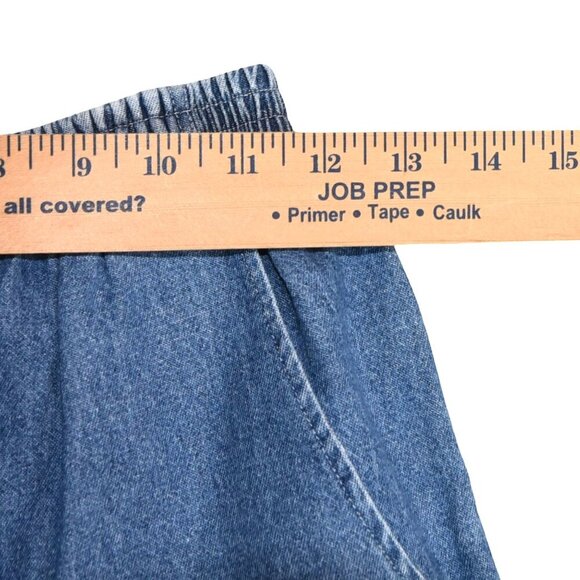 Vintage 90's Snoopy Denim Shorts  Medium Blue Embroidered Peanuts Lounge Sz S - Picture 4 of 7